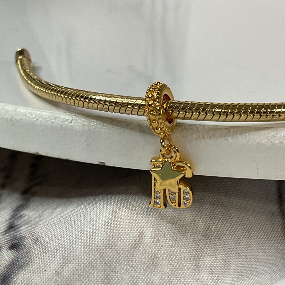 ππ 14K Gold Plated #16 Dangle Charm - Picture 4 of 5